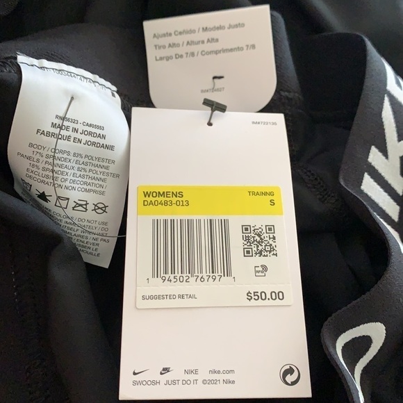 Nike Pro 365 New With Tags Women's High-Rise 7/8 Leggings Size Small - Picture 7 of 12